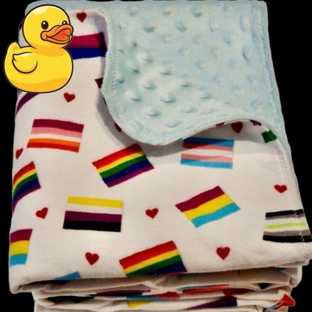 🏳️‍⚧️ BRAND NEW🌈👶🏳️‍🌈Colorful Handcrafted Baby Blanket